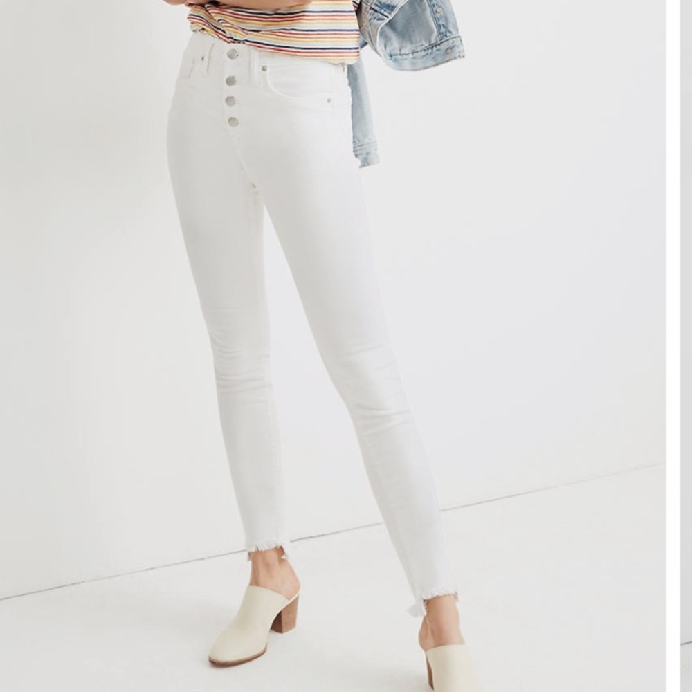 Madewell 10” HR Skinny Crop White Jeans